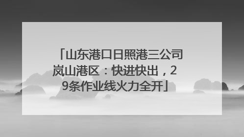 山东港口日照港三公司岚山港区：快进快出，29条作业线火力全开